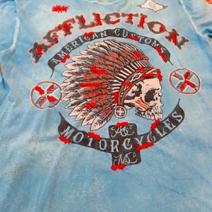 Mens blue affliction shirt!!! Like new